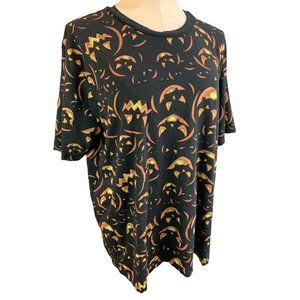XXL ADTN Women's Black Jack-O-Lantern Short Sleeve Tshirt